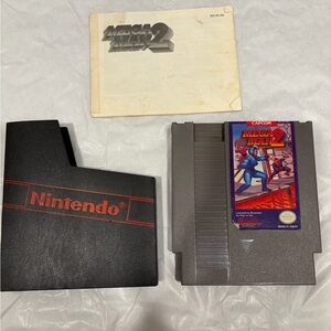 Nintendo Mega Man 2 NES Cartridge with Black Red-Branded Sleeve Tested and works